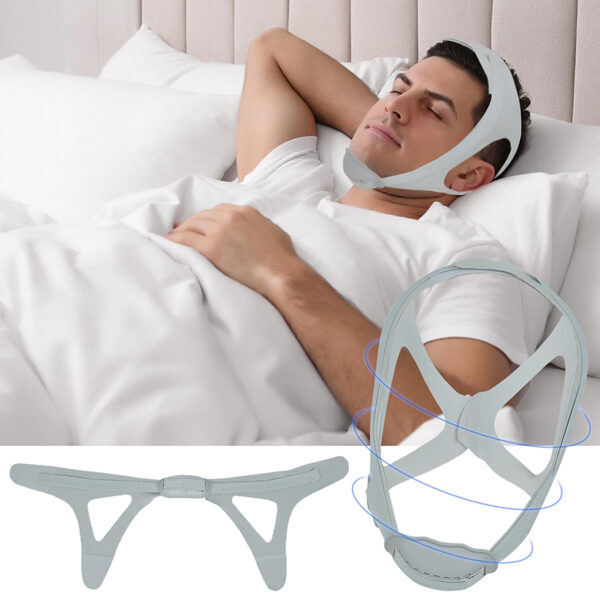 Upgraded Anti Snoring Chin Strap,Chin Strap for CPAP Users Adjustable and Breathable Chin Strap Provide The Effective Snoring Solution to Stop Snoring Sleep Aid Snore Reducing Aid for Woman and Men.