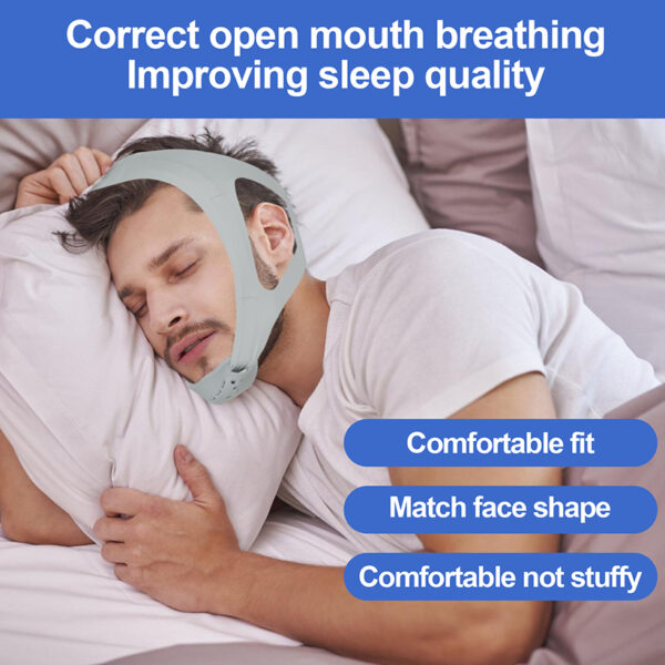 Upgraded Anti Snoring Chin Strap,Chin Strap for CPAP Users Adjustable and Breathable Chin Strap Provide The Effective Snoring Solution to Stop Snoring Sleep Aid Snore Reducing Aid for Woman and Men. - Image 5