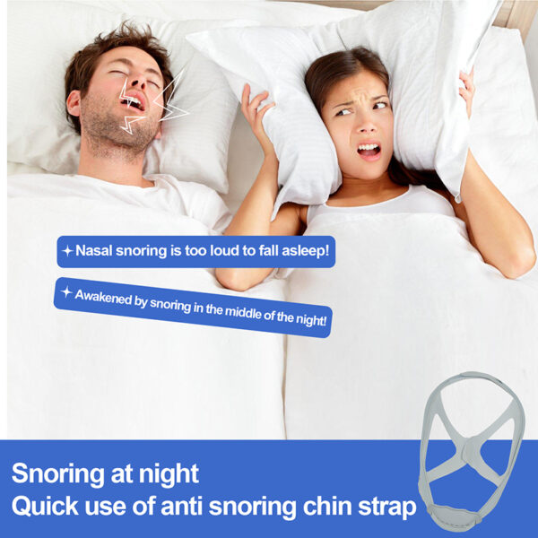 Upgraded Anti Snoring Chin Strap,Chin Strap for CPAP Users Adjustable and Breathable Chin Strap Provide The Effective Snoring Solution to Stop Snoring Sleep Aid Snore Reducing Aid for Woman and Men. - Image 6